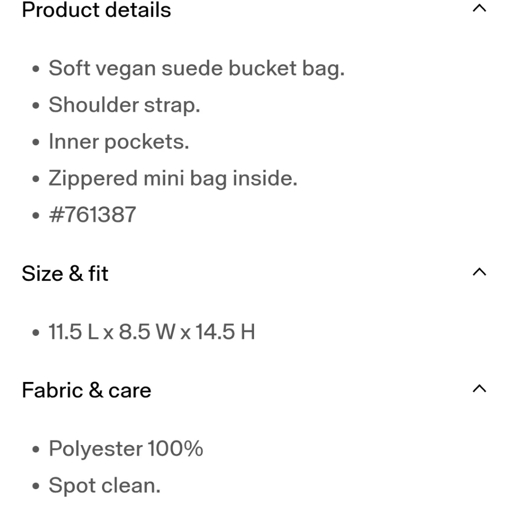 GAP Brown Vegan Suede Bucket Bag.
